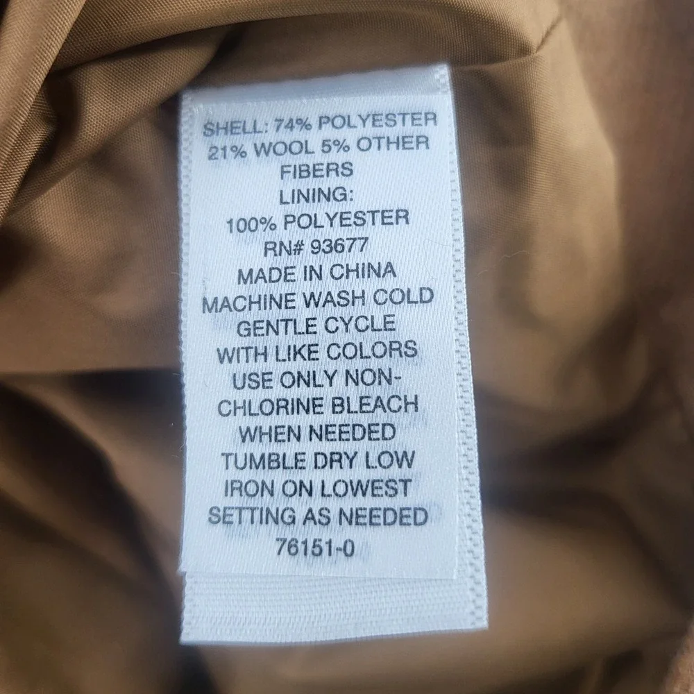 ANA a new approach Women's XL Camel Brown Button Down Lined Jacket‎ Shacket Coat